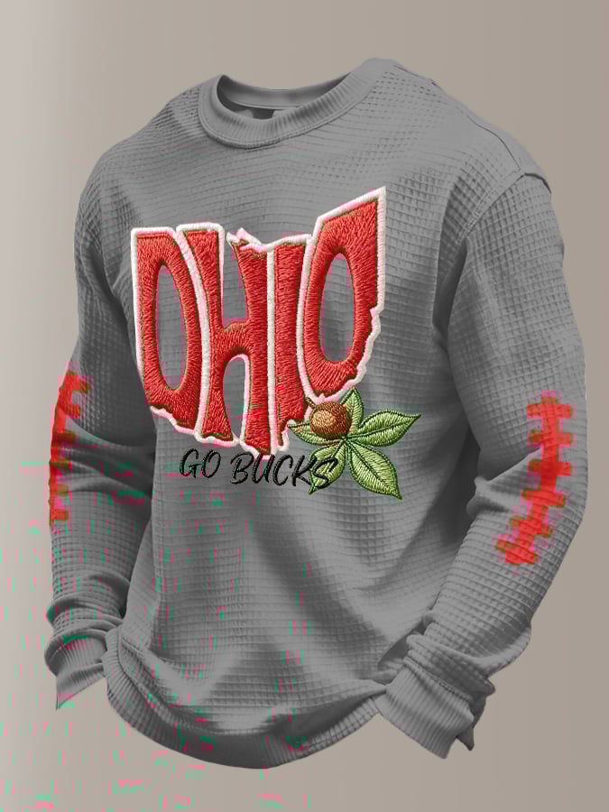 Men's Casual Printed Long-Sleeved Top