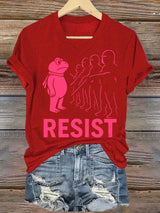 V-neck Women's Portland Frog resist Print T-Shirt