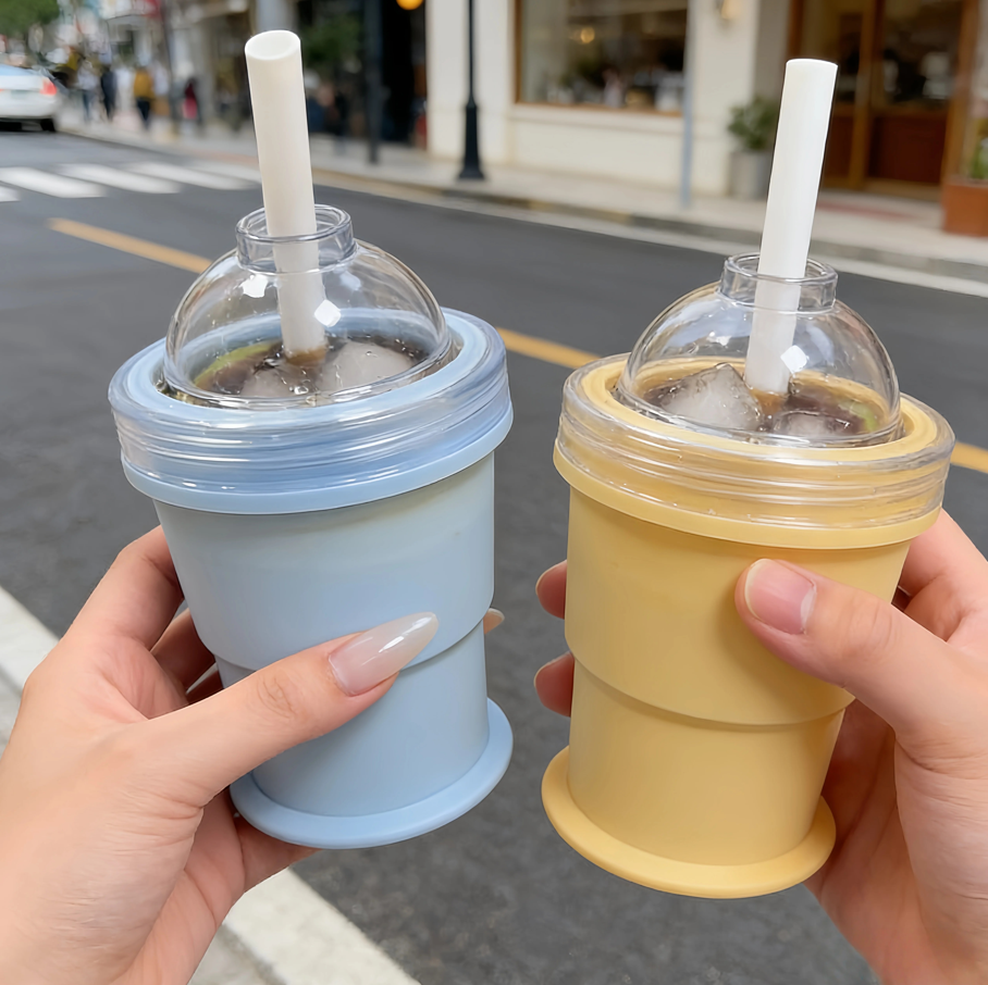 RoundRoll Foldable Silicone Ice Ball Drink Cup